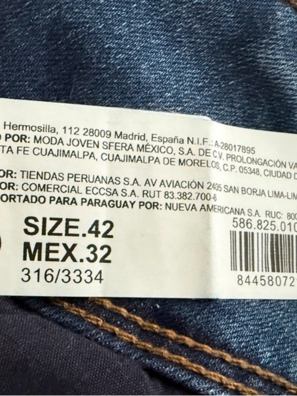 Sfera Women’s Stretch Jeans Size 42 / 32 Blue Wash Double Button Skinny Denim - Picture 12 of 14
